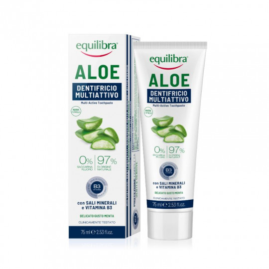 EQUILIBRA Aloe daugiafunkcinė dantų pasta, 75 ml