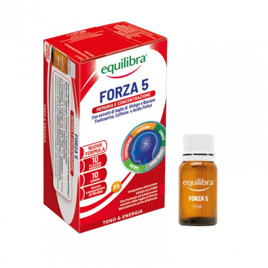 EQUILIBRA maisto papildas Power 5, 10 x 15 ml vienkartinių geriamųjų buteliukų