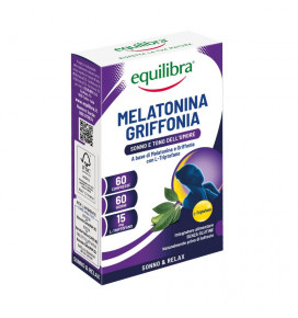 EQUILIBRA maisto papildas Melatoninas + Grifonija, 60 tablečių