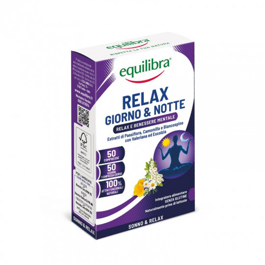 Equilibra food supplement Relax Day & Night, 50 tablets