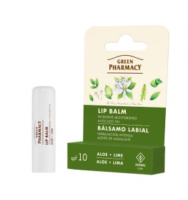 GREEN PHARMACY lūpų balzamas drėkinamasis Alavijas ir laimas, 3,6 g