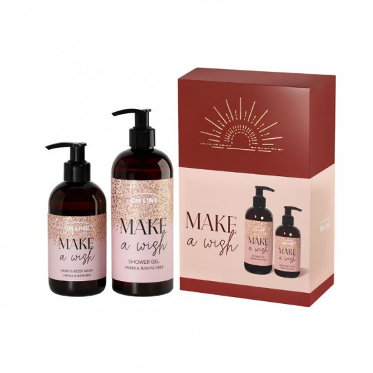 MAKE A WISH shower gel, 400 ml and hand wash, 240 ml Amber & Almond Milk
