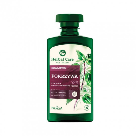 HERBAL CARE dilgėlių šampūnas riebiems plaukams, 330 ml
