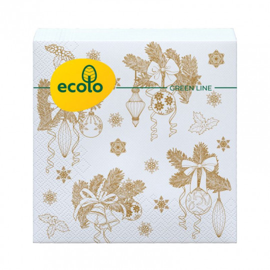 RUTA Ecolo paper table napkins New Year's Mix 33х33 cm 2 layers, 14 pcs