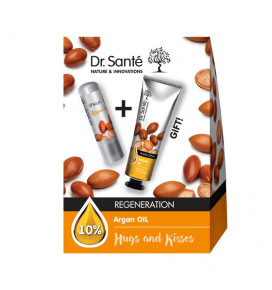 DR SANTE rinkinys su argano aliejumi Hugs and Kisses 2 poz.: rankų kremas 30 ml., lūpų balzamas 3,6 g.