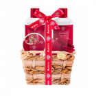 AURORA POMEGRANATE dovanų rinkinys (dušo žėlė 250ml, kūno losjonas 250ml, kempinė, druska 70g)