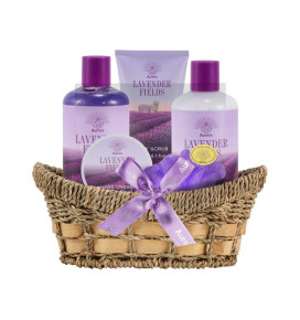 AURORA LAVENDER FIELDS Basket Gift set 5 pcs