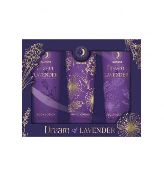 AURORA DREAM OF LAVENDER dovanų rinkinys (dušo žėlė, kūno losjonas, rankų kremas 3x100ml)