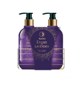 AURORA DREAM OF LAVENDER dovanų rinkinys (muilas ir rankų losjonas, 2x250 ml)
