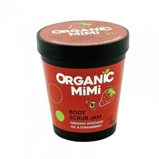 ORGANIC MIMI šveitiklis kūnui Avokado aliejus ir braškė, 270 ml