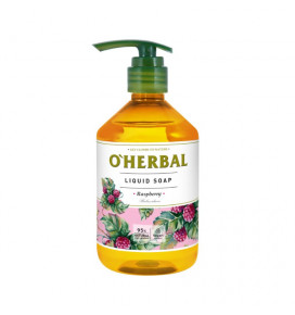 OHERBAL skystas muilas su aviečių ekstraktu, 500 ml