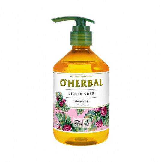 OHERBAL skystas muilas su aviečių ekstraktu, 500 ml