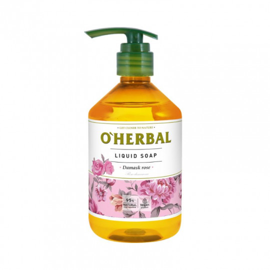 OHERBAL skystas muilas su Damasko rožių ekstraktu, 500 ml