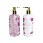 IDC INSTITUTE vonios rinkinys Secret Stories Rose, 2 pozicijos: 300 ml dušo gelis, 300 ml kūno losjonas