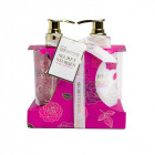 IDC INSTITUTE vonios rinkinys Secret Stories Rose, 2 pozicijos: 300 ml dušo gelis, 300 ml kūno losjonas
