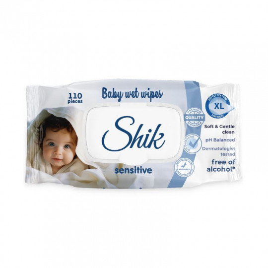 SHIK Baby drėgnos servetėlės vaikams su vitaminu E Sensitive, 110 vnt.