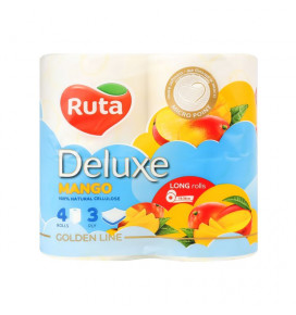 RUTA toilet paper Pure White DELUXE MANGO, 4 rolls, 3-ply, unit