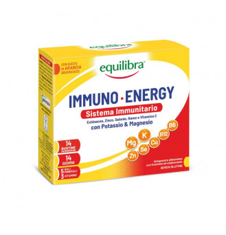 EQUILIBRA maisto papildas Immuno & Energy su kaliu ir magniu, 14x7 g
