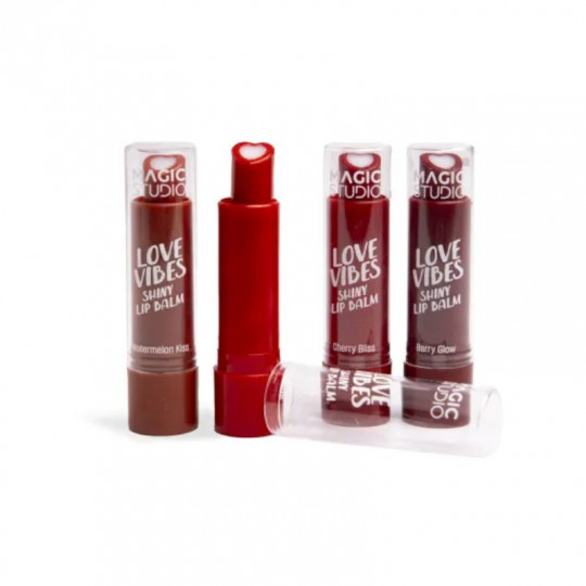 MAGIC STUDIO lūpų balzamas su atspalviu Love Vibes, 3g (pak 24vnt., 4 kvapai)