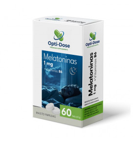 OPTI-DOSE Melatoninas 1mg + Vitaminas B6 maisto papildas 230mg N60