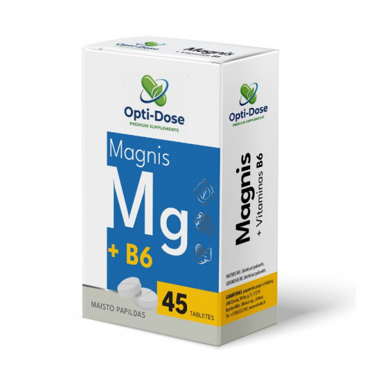 OPTI-DOSE Magnesium 150 mg + Vitamin B6, dietary supplement 700 mg, 45 caps