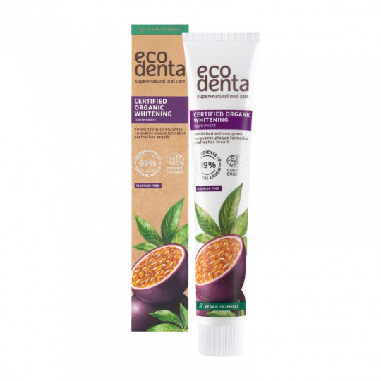 ECODENTA balinamoji dantų pasta su fermentais, pasiflorų skonio, 75 ml
