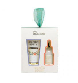 IDC INSTITUTE veido priežiūros rinkinys Holistic Beauty, 2 poz.: 50 ml veido kremas, 30 ml veido serumas su hialurono rūgštimi