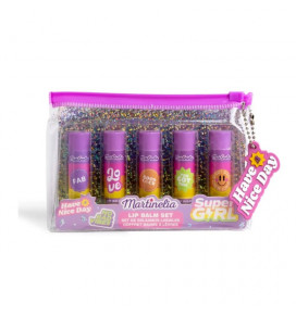 MARTINELIA lūpų balzamų rinkinys kosmetinėje Super Girl, 5x4 g