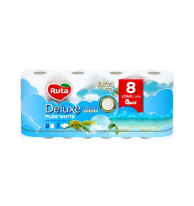 RUTA toilet paper Pure White Deluxe 3 layers, 8 pcs