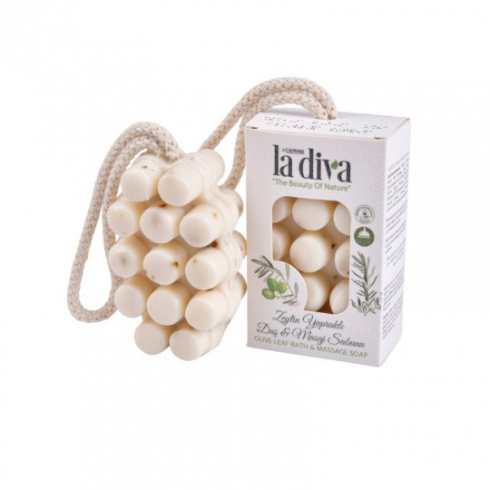 LA DIVA natūralus masažinis muilas su alyvuogių lapais, 120 g