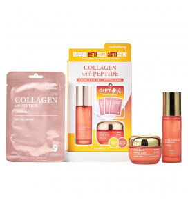 SKIN627 Firming Facial Care Set with Collagen and Peptides, 3 x 22 ml + 50 