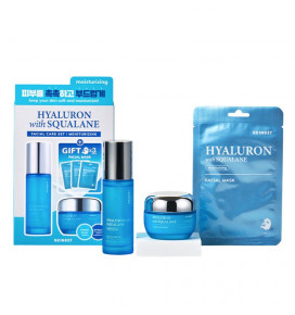SKIN627 Moisturizing Facial Care Set with Hyaluronic Acid and Squalane, 3 x
