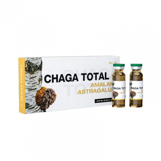 ČAGA TOTAL 10 x10 ml HERBIN (1000 mg Čaga ekst., + 1000 mg Astragalus ekstrakto + 500 mg Amalaki ekstrakto)