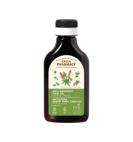 GREEN PHARMACY aliejukas plaukams nuo pleiskanų su ricinų ir varnalėšų aliejais, 100 ml