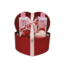 Aurora Love Time bath set in a heart-shaped box, 5 items