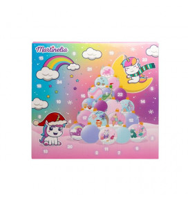 .MARTINELIA CHRISTMAS ADVENT CALENDAR 24PCS: 3 blushes, 4 eyeshadows, 4 lip