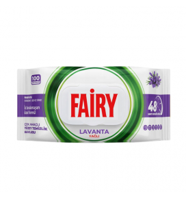 FAIRY universalios paviršių valymo drėgnos servetėlės levandų aromato, 100 vnt.