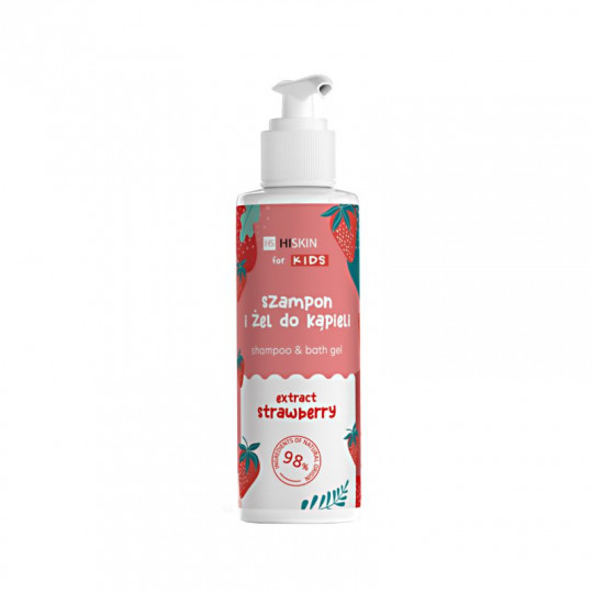 Hiskin Kids shampoo and body wash strawberry, 280 ml