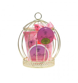 AURORA FOR YOU dovanų rinkinys, 4 pozicijos, Lotus Flower 2x60ml dušo žėlė, kūno losijonas, 70 g vonios druska, kempinė