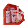 Aurora Valentine’s Day heart-shaped bath set, 3 items, Peony & Cherry Amber