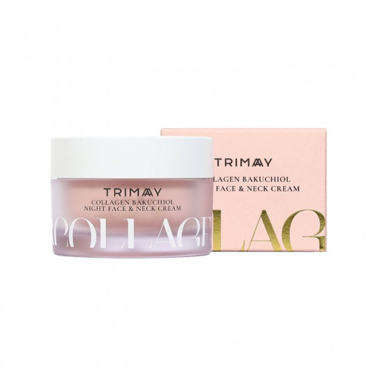 TRIMAY Collagen Bakuchiol Nigth Face & Neck naktinis veido kremas su bakučioliu, 50 ml