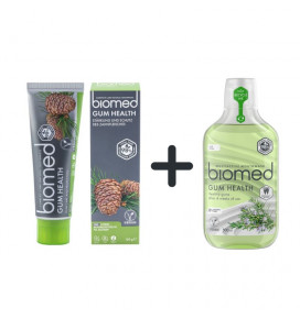 BIOMED GUM HEALTH dantų pasta + burnos skalavimo skystis, 100g + 500ml
