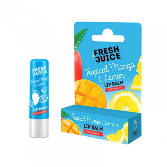 FRESH JUICE lūpų balzamas su vitaminu E Tropical Mango & Lemon, 3,6 g