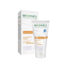 BIONNEX Preventiva SPF 50+ kremas nuo saulės riebiai, mišriai ir į aknę linkusiai odai, 50 ml