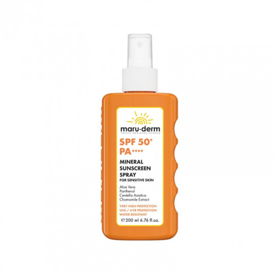 MARUDERM SPF50+ mineralinis kūno kremas nuo saulės Purškiklis jautriai odai, 200 ml