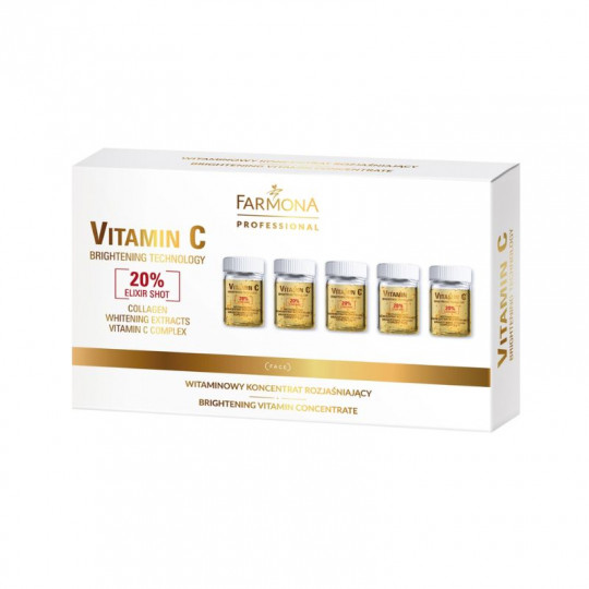FARMONA Professional Vitamin C koncentratas veidui vitamininis šviesinamasis, 5 x 5 ml