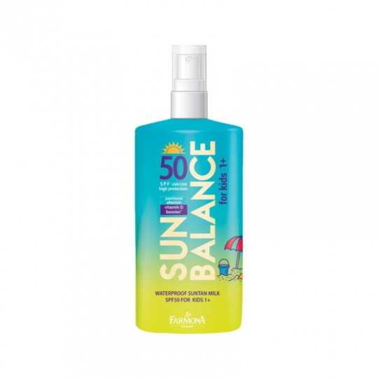 SUN BALANCE įdegio aspauginis pienelis nuo saulės vaikams SPF50, 150 ml