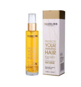 LUXLISS serumas plaukams stiprinamasis su argano aliejumi Keratin System, 50 ml