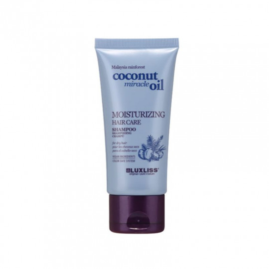 LUXLISS šampūnas drėkinamasis sausiems ir pažeistiems plaukams Coconut Miracle Oil, 40 ml