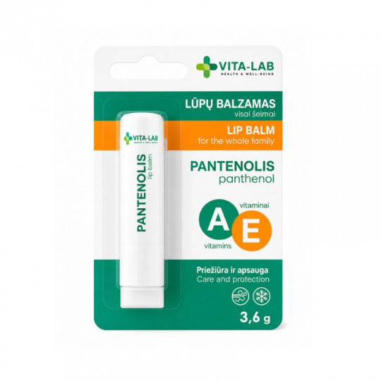 VITA-LAB Lūpų balzamas su pantenoliu visai šeimai, 3,6 g